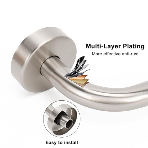 Image of NearMoon S Shaped Shower Head Riser Arm, Shower Extender Arm with Flange, Standard 1 /2 inch Connection- Bathroom Accessory (8 Inch, Brushed Nickel)