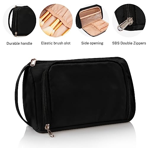 Cubetastic Small Makeup Bag, Makeup Pouch, Travel Cosmetic Organizer For Women And Girls (Oxford Cloth, Black) #TOP2