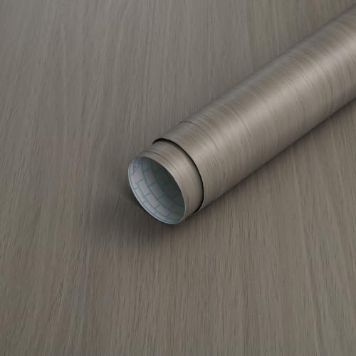 Heroad Brand Grey Wood Wallpaper Peel and Stick Wallpaper for Cabinets Removable Modern Wood Grain Contact Paper Self Adhesive Wood Contact Paper Roll 15.7"x59"