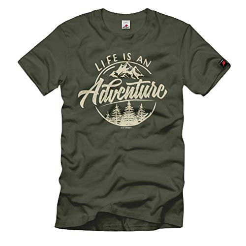 T-shirt Life is an Adventure vert vêtement homme taille M