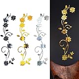 Finition de l'autocollant mural miroir : offre un éclat élégant dans les tons or, argent ou noir qui reflète la lumière ambiante pour égayer les espaces; matériau durable résistant à la décoloration et à l'écaillage dans des conditions intérieures normales pour un visuel durable