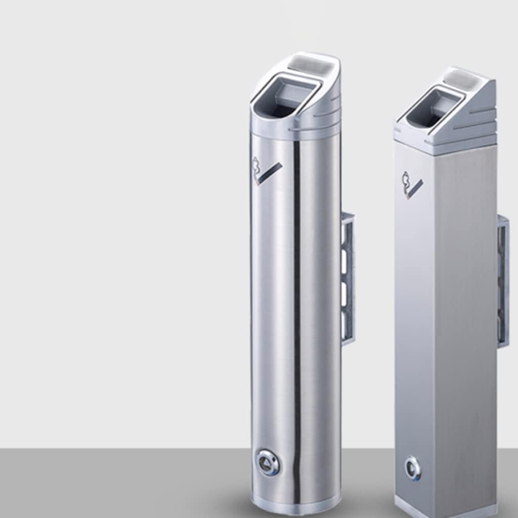 Cigarette bin Outdoor freestanding Wall-Mounted Stainless Steel Outdoor Round Ashtray Trash Can Hotel Lobby Shopping Mall Cigarette Butt Collector Cigarette bin Outdoor (Color : Grey)