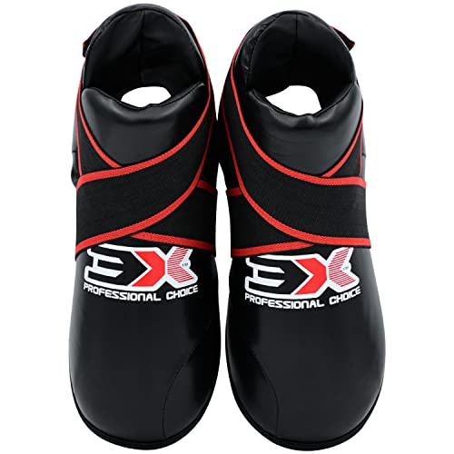 Karate Boots Taekwondo Martial Arts Sparring Kick Boxing Tai-Chi Foot Protector Boots Soft Cushion Layers Sew by Hand Black - Image 2