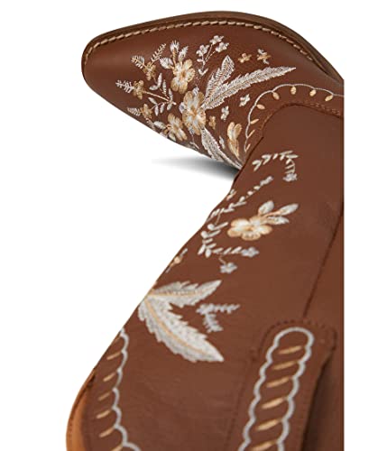 Image of Dingo Womens Full Bloom Floral Round Toe Casual Boots Knee High Mid Heel 2-3 inch