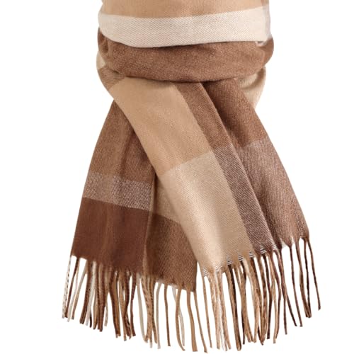 Winter Scarfs for Women - Fashion Cashmere Feel Plaid Scarf, Long Blanket Scarf, Chunky Winter/Fall Women's Pashmina Shawls and Wraps