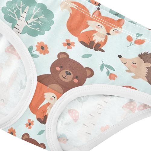 Colorful Girls Underwear Toddlers 2t Cotton Girl Panties Cute Cute Woodland Animals Foxes Undies Kids Briefs4