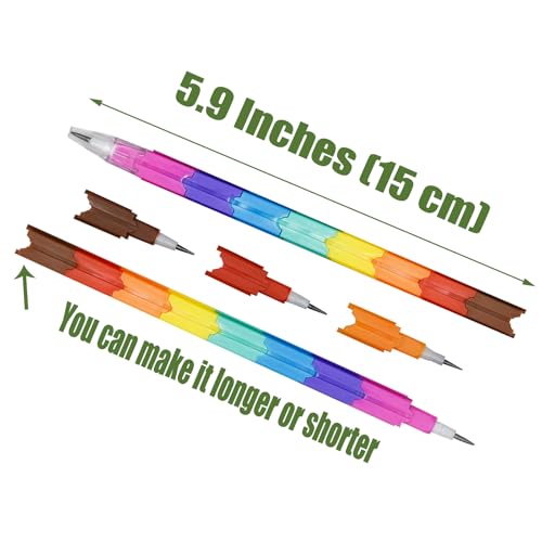 24 lápices apilables de grafito en colores variados miniatura 4