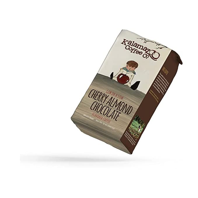 KALAMAZOO COFFEE COMPANY Specialty Flavored Whole Bean Coffee Cherry Almond