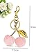 LICZINOIZO Adorable Cherry Keychain for Purses-Cute Leather Bag Charm for Women, Fashion Keyring Accessory for Handbags, Car Keys & More (pink)