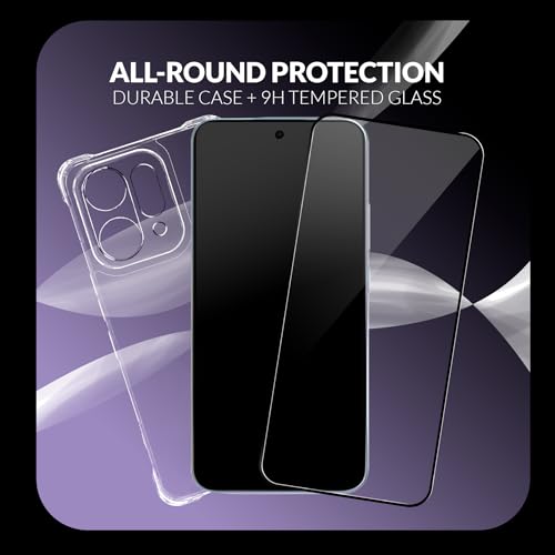Image of Back Cover Case + Tempered Glass for CMF Phone 2 Pro 5G | Transparent & Black Mobile Phone Back Cover Case with Screen Protector for CMF Phone 2Pro / 2 Pro 5G | TPU & PC Black Back Cover