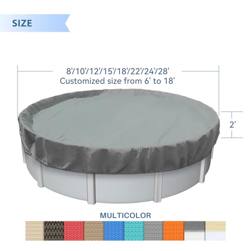 Cobertor para piscina redonda 22' E&K Gris claro miniatura 5