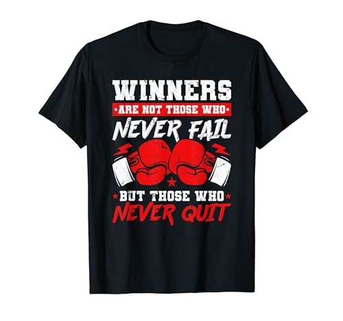 Winners Never Quit Boxing Motivation T-Shirt