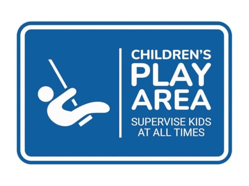 Children S Play Area Supervise Kids At All Times Sign 8X12 Inch Rust Free Aluminum,Uv Ink Printing,Indoor Or Outdoor Use