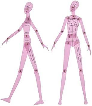 Amazon 2pcs女性の衣服のデザインヒューマンボディダイナミック手図面テンプレートについてはテーラー描画ルーラーソーイングツール ノート 文房具 オフィス用品