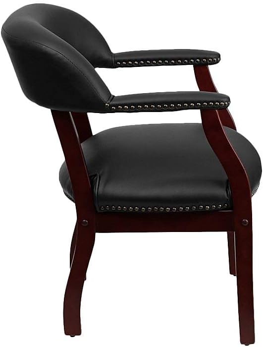 Flash Furniture Diamond Black Vinyl Luxurious Conference Chair with Accent Nail Trim