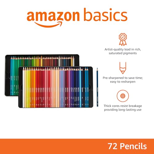 AmazonBasics Colored Pencils - 72-Count Set