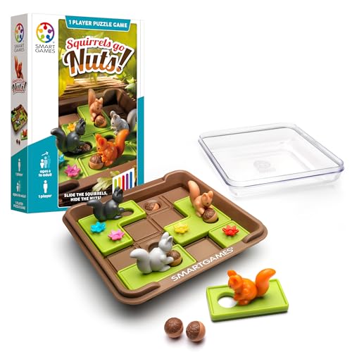 Smart Games - Squirrels Go Nuts, Puzzle Game with 60 Challenges, 6+ Years