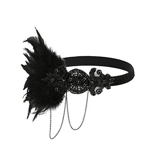 Wide Headbands For Women Feathers Hat Elegant Hat Women's Clip Hair Flower Headband Strap Accessory Party #TOP29