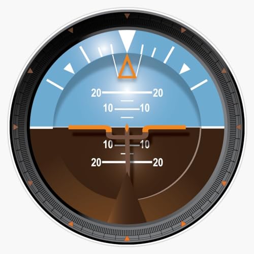 Attitude Indicator Aviation Instrument Aircraft Pilot Flight Gauge Airplane Cockpit Design Magnet Reusable Car Decal – Indoor & Outdoor Use – 5 Inch