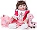 ETRVBSWE Réincarné Enfant en Bas âge Poupée en Silicone Full Body Fille 48cm18in Main Corps Entier Toddlers imperméable avec Cheveux bouclés pour Les Enfants Toy Anniversaire G