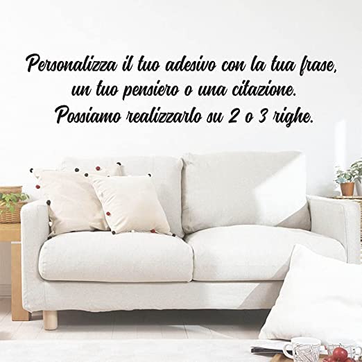 Adesivo da parete CREA LA TUA FRASE in vinile prespaziato - Adesivi per casa con frase personalizzata in diversi colori e misure - Kamiustore (120x30cm)