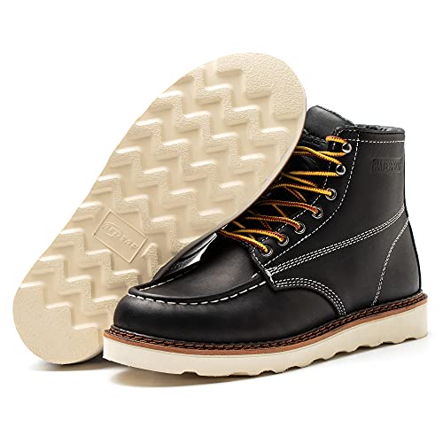Image of Work Boots for Men - 6 Inch Wedge Soft Toe Mens Work Boots, Waterproof Construction Work Shoes