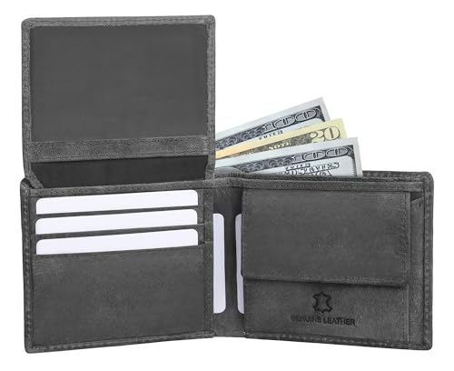 Image of WildHorn Rfid Protected Leather Wallet For Men, Grey Hunter