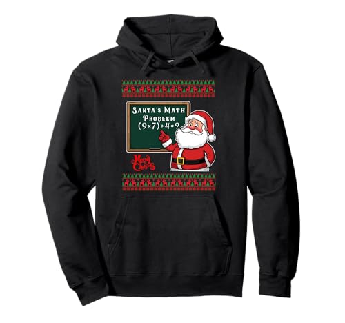 Santa's Math Problem 67 Viral Meme Christmas Ugly Sweater Pullover Hoodie