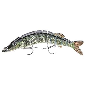 5 Pouces / 12,5 Cm 20 G Leurre De Pêche Réaliste Multi-Articulé 9 Segments À Brochet Maskinonge Swimbait Crankbait…