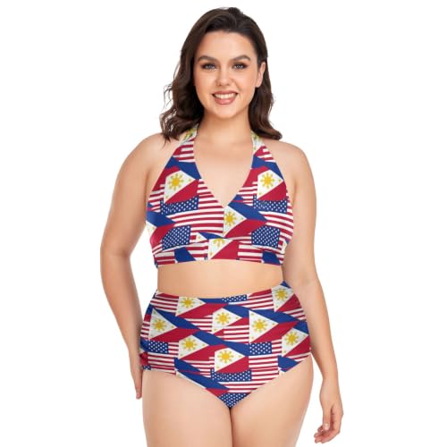 Maillot de bain taille haute pour femme avec haut halter USA Philippines