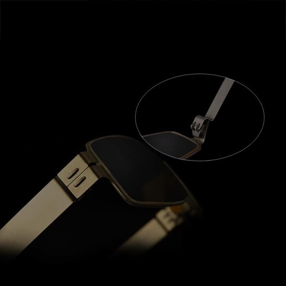 Occhiali da Lettura A Luce Blu Lettore di Cerniere A Molla Senza Viti Aste Flessibili in Acciaio per Uomo Donna, Black, 1.0X