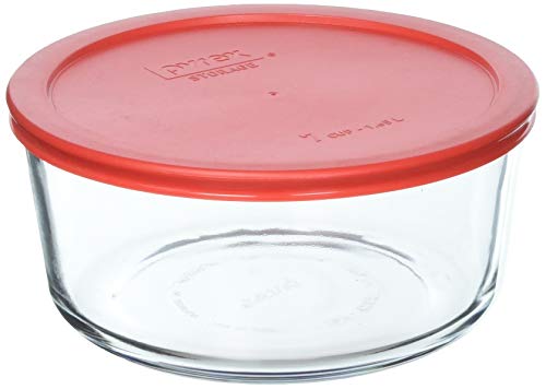 Pyrex COMINHKR090077 7 Cup Storage Capacity Plus Round Dish with Plastic Cover Sold