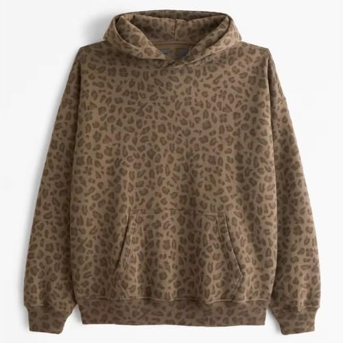 Cheetah Print Hoodie Y2k Leopard Print Hoodie Oversized Cheetah Sweatshirt Pullover Vintage Streetwear Hoodies - Image 4