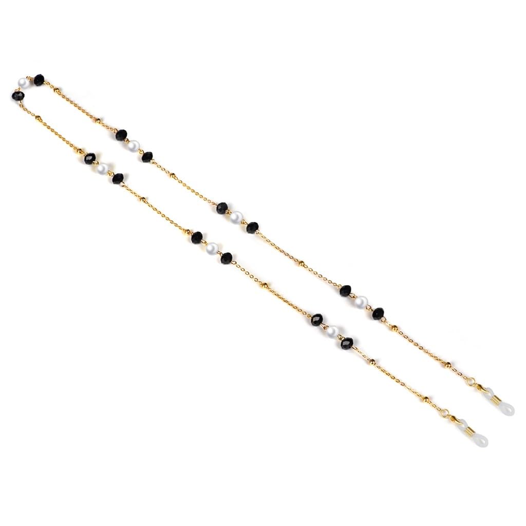 Catena for Occhiali Retro Appesa al Collo con Clip Catena for Perline Catena for Occhiali con Perle di Cristallo Cordino for Occhiali(Blue,White)