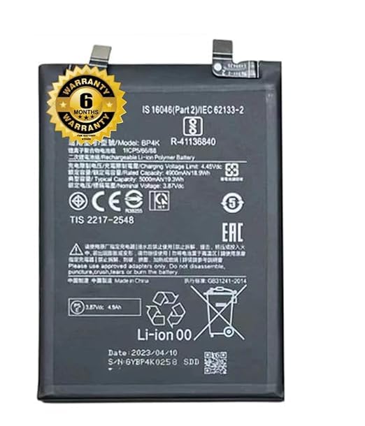 Image of THE BATTERY STORE Original BP4K Battery for Redmi Note 12 Pro /Poco F5 / X5 Pro Battery with 6 Month Warranty****(NN215)