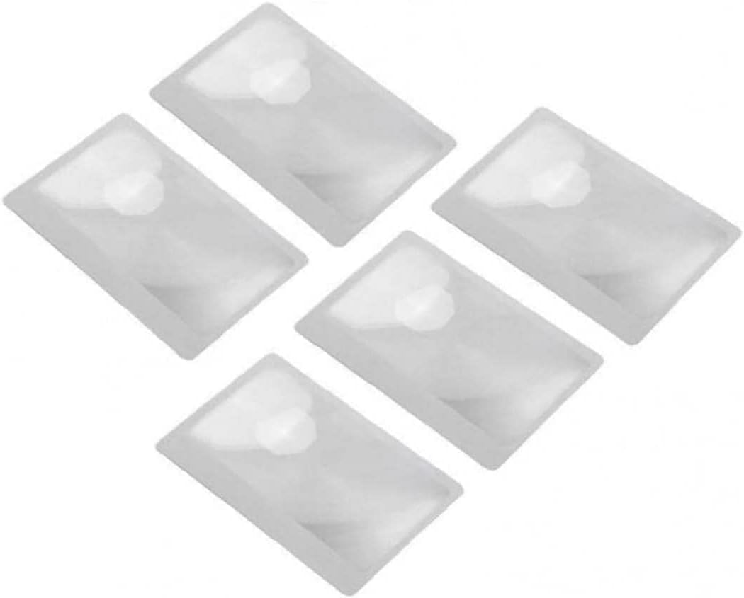 5Pcs Portable 3X Pocket Magnifier, for Fresnel Lens,Credit Card Size Magnifying Glass Wallet Magnifying Lenses Jewelry Loupe Reading Aid Helper,Visual Impairment Aids,Magnifiers
