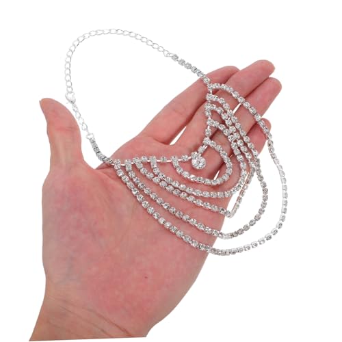Cadena de tobillo Beavorty con gemas brillantes pulsera ajustable anticorrosión 4