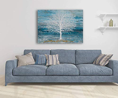 Yihui Arts Abstract Landscape Canvas Art Hand Painted 3D Tree Paintings With Gold Foil For Wall Decor Modern Artwork Pictures Living Room Bedroom Decoration #TOP6