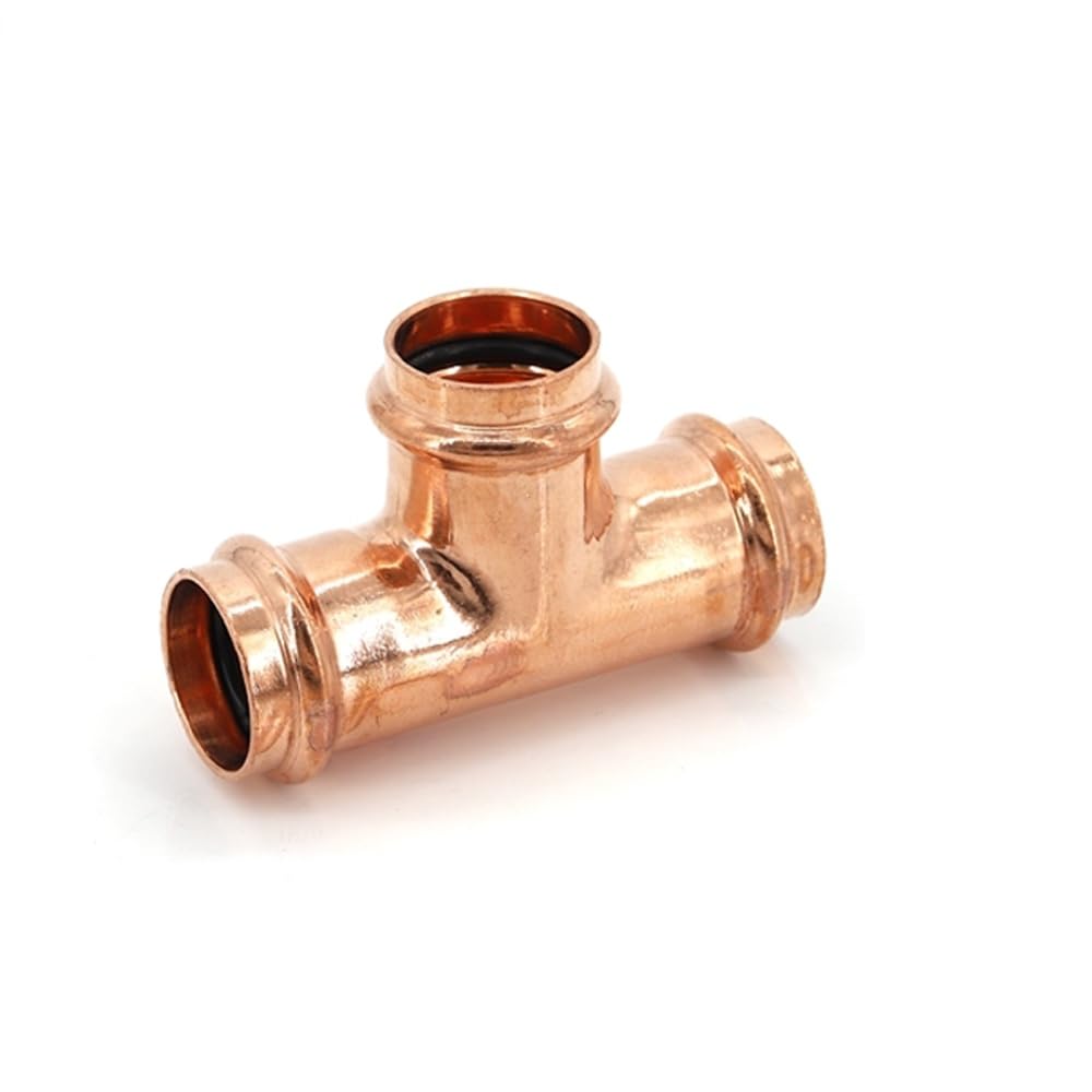 Miedziany Podwójny Zacisk Trójnikowy 15-54 MM, Złącze Ciśnieniowe W Kształcie Litery T Do Rurociągu Podgrzewania Wody(ID22mm)