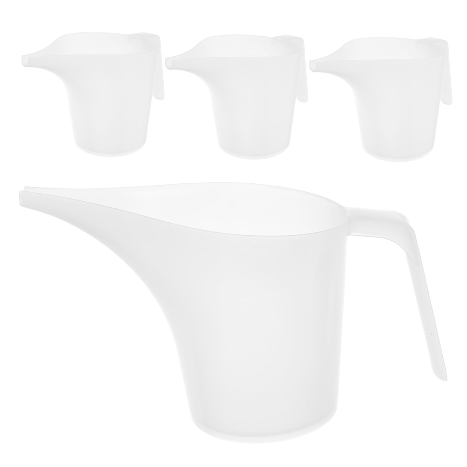 Cabilock Accurate Graduated Funnel Pitchers 4-pack 1l Long Spout Measuring Cups for Baking and Gardening