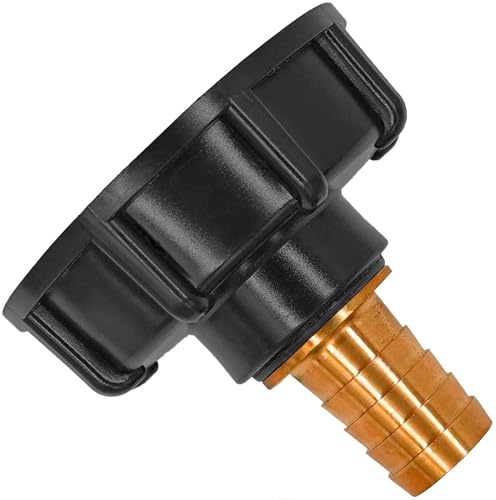 MegaHaustechnik IBC Adapter aus Kunststoff Grob Gewinde Steigung 6mm x Innendurchesser 60mm S60x6 mit Messing Schlauchtülle Außendurchmesser 19mm für 3/4\" Zoll Schlauch mit Dichtung Anschluss Zubehör MegaHaustechnik IBC Adapter aus Kunststoff Grob Gewinde Steigung 6mm x Innendurchesser 60mm S60x6 mit Messing Schlauchtülle Außendurchmesser 19mm für 3/4\" Zoll Schlauch mit Dichtung Anschluss Zubehör