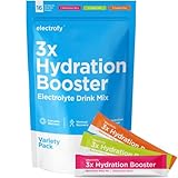 ELECTROFY 3X Hydration Booster | Hydration Multiplier Electrolyte Drink Powder Stick Packets Recovery Mix | Keto + Paleo Friendly, Vegan, Gluten Free, Soy Free Dairy Free (Variety, 16 Pack)