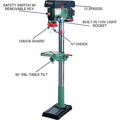 Grizzly Industrial G7944-14" Heavy-Duty Floor Drill Press - Thumbnail 2