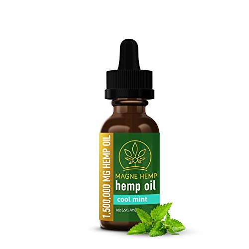 MagneHemp Organic Hemp Oil - Made from High Potency Natural Hemp Seed Oil Extract, Relief Nature Driven Hemp Juice with Concentrated Hemp Seed for Joint Support - 1,500,000mg Cool Mint