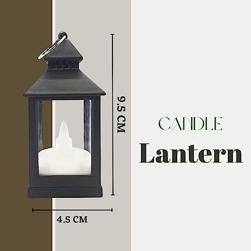 Image of SATYAM KRAFT 2 Pcs Small Antique LED Lantern Hurricane Candle Lamp - Flameless & Smokeless Acrylic Light for Home Decor, Wedding, Valentine Decorations, Living Room, Table Centerpiece (9.5 x 4.5 cm)