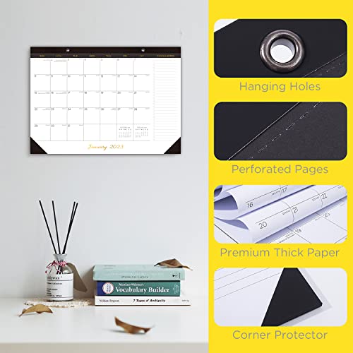 Caiyi Studio Desk Calendar - 12 Months From January 2023 To December 2023-17 X 12 Inches Large Monthly Desk Pad/Wall Calendar - Perfect For Planning & Organizing In Home School Office (Black) #TOP2