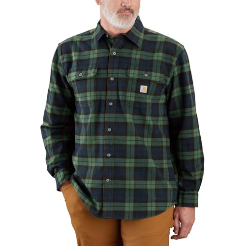 Image of Carhartt Men's Loose Fit Heavyweight Flannel Long-Sleeve Plaid Shirt