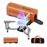 Infood Estufa de gas portátil para campamento: 2200 W/7500 BTU 1 quemador plegable estufa de butano con encendido piezoeléctrico y bolsa de transporte para acampar al aire libre, senderismo