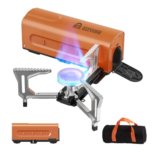INFOOD Portable Butane Camping Stove 7500 BTU Folding Orange