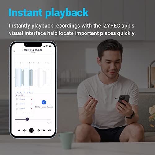 Compare Smart Voice Recorder, iZYREC Voice Activated Recorder with Phone App, 30 Hours